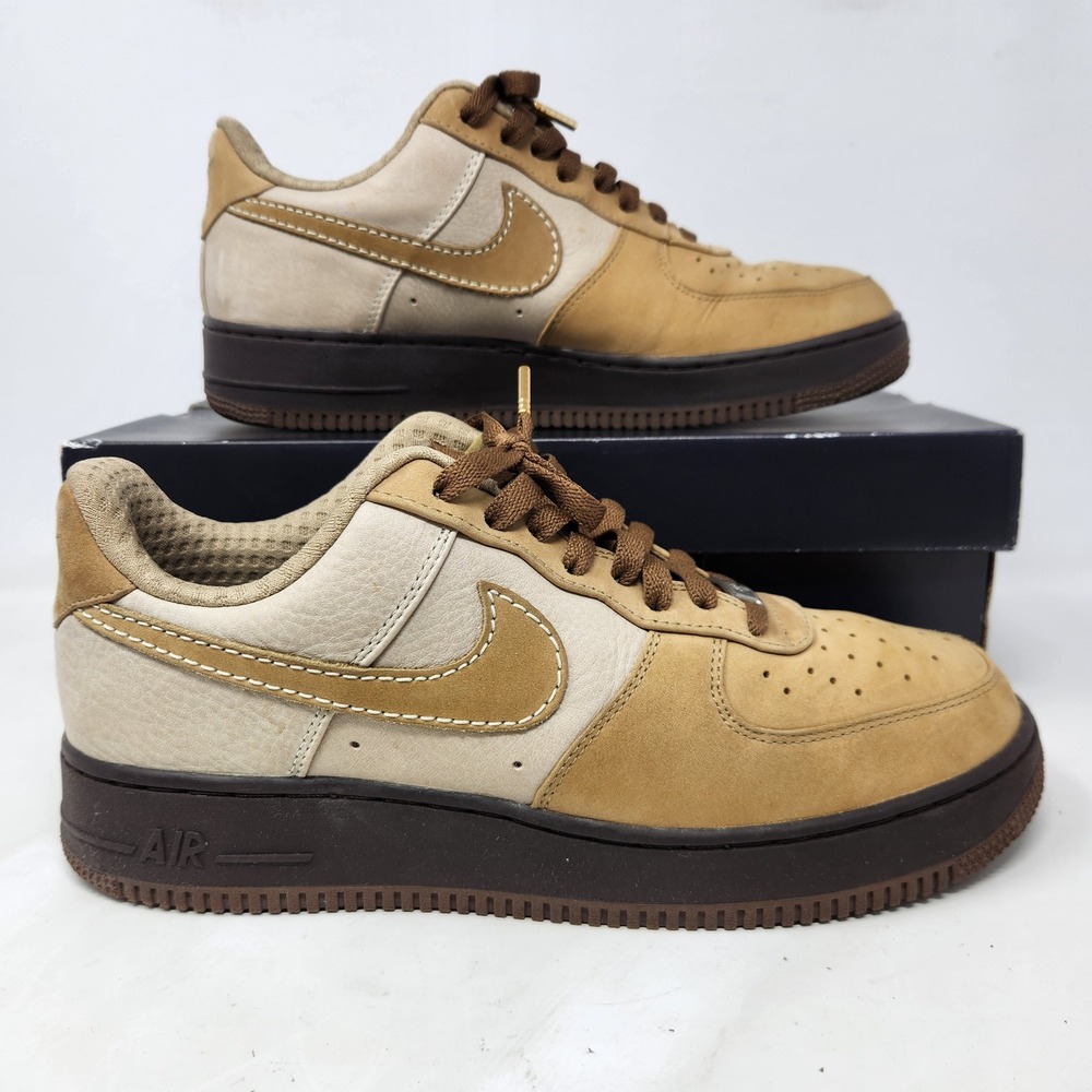 Nike Air Force 1 Premium 07 Tweed Light Bone Brown 315180-223 Mens 9.5 Sneaker